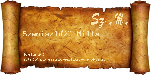 Szaniszló Milla névjegykártya
